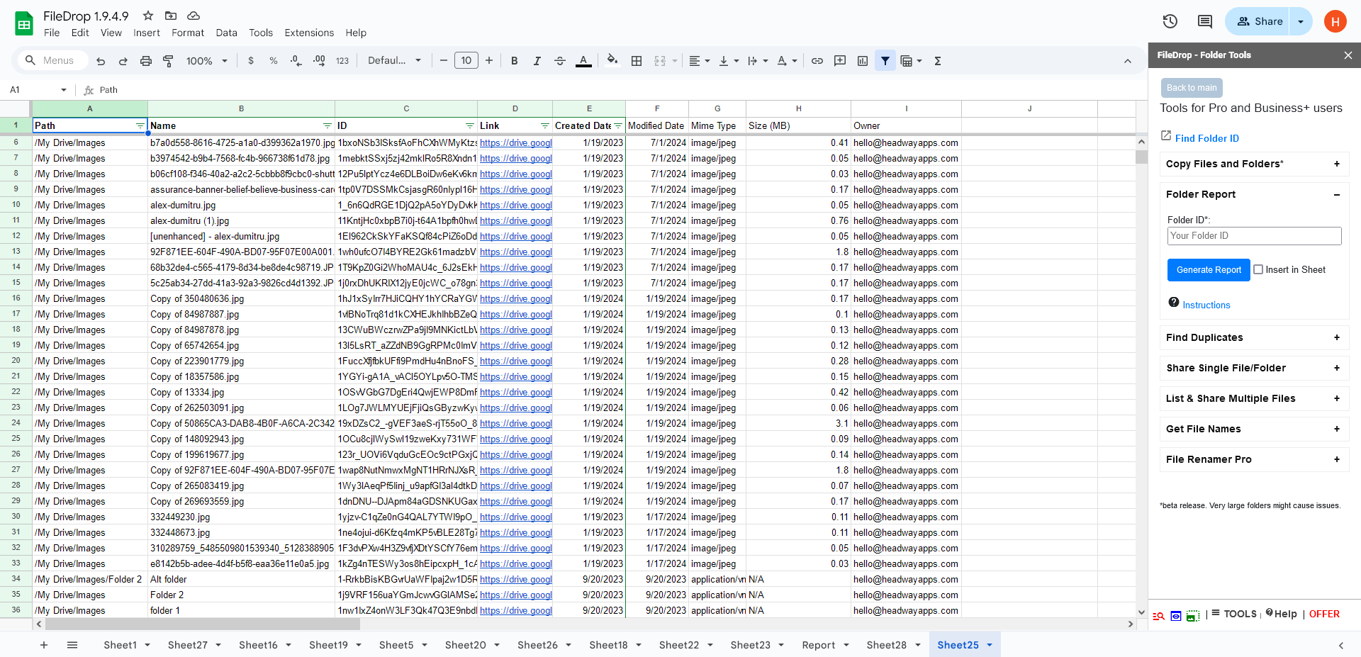 Folder Tools Email Report - FileDrop