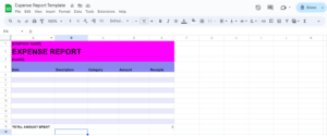 Expense Report Google Sheets Template