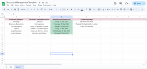 Google Sheets Document Management Template