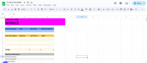 Invoice Google Sheets Template