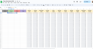 Free Class Attendence Google Sheets