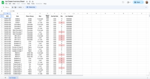 free ice cream inventory template for google sheet