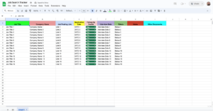 free job search tracker template for google sheets