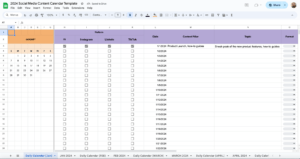 social media content calendar
