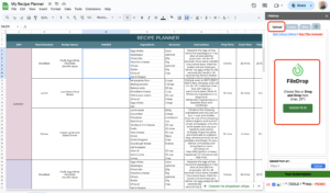 how to make a recipe template in google sheets for easy meal planning 4