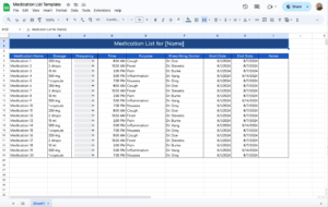 How to Create an Efficient Medication List Template in Google Sheets