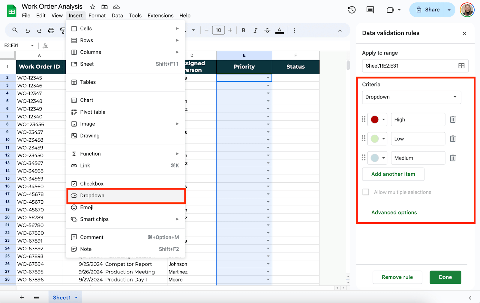 Use Dropdown Menu