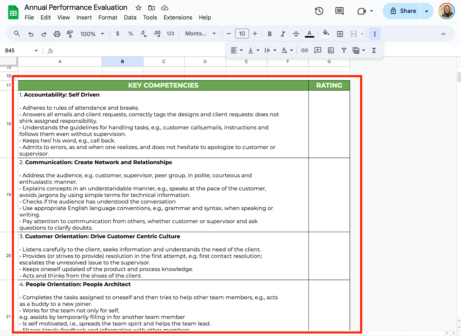 Add Performance Criteria