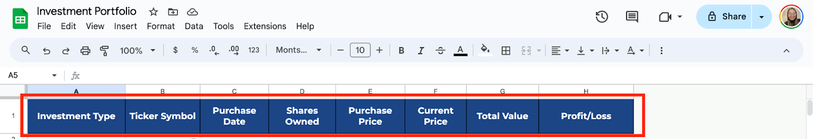 Set Up Your Spreadsheet
