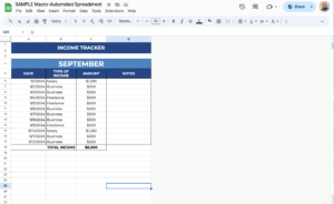 free macro automated template for google sheets