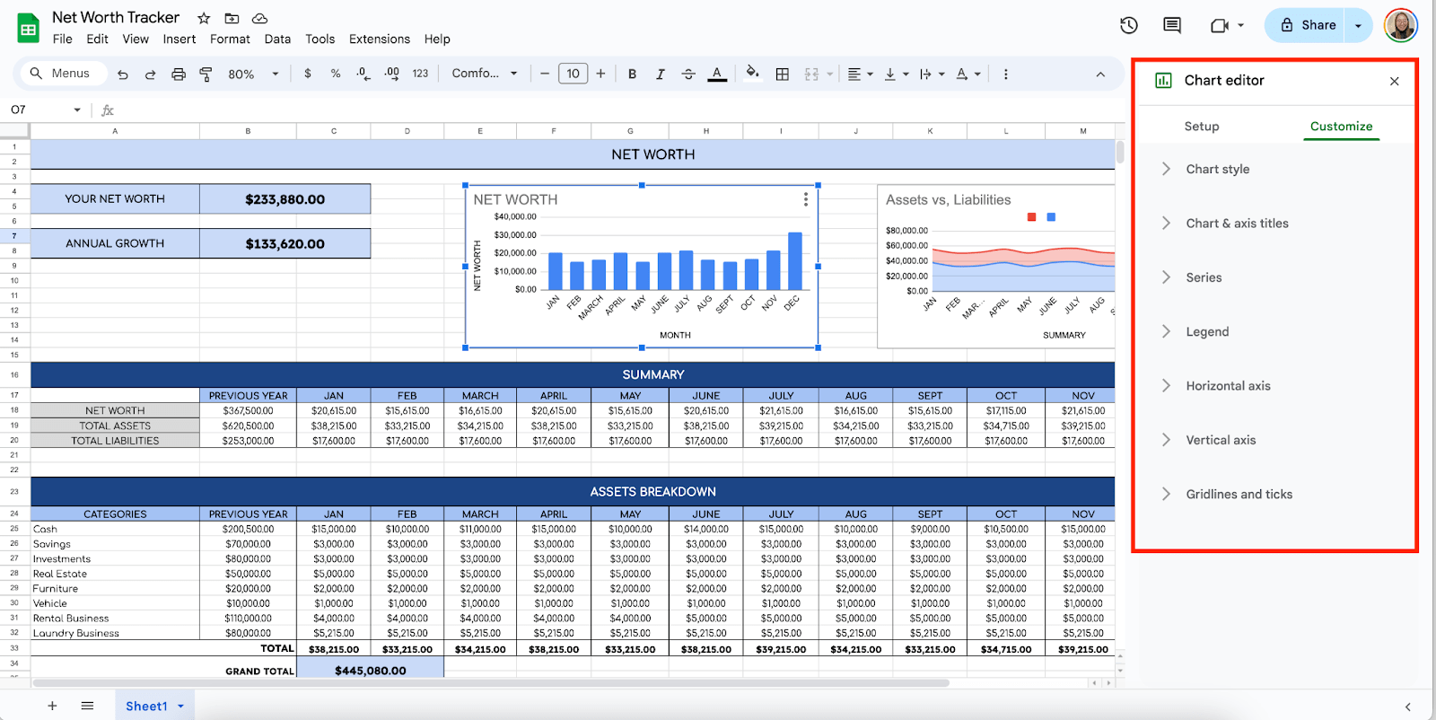 Customize the Chart