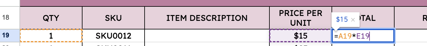 Add formulas for calculations