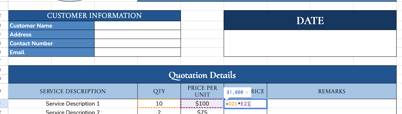 Add Automatic Calculations
