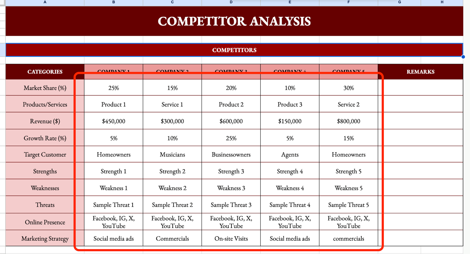 Gather Data and Fill Your Table