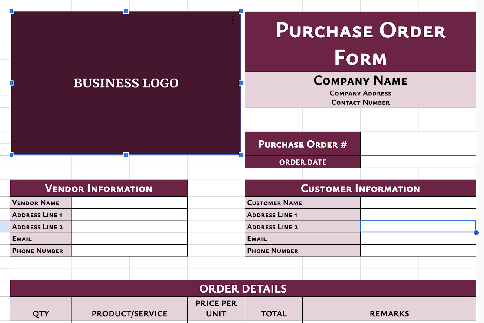 Create Column Headers