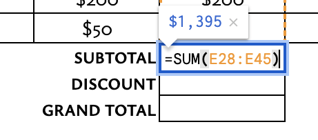 Include a Sub and Grand Total