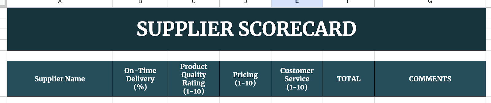 Set Up Your Header Row