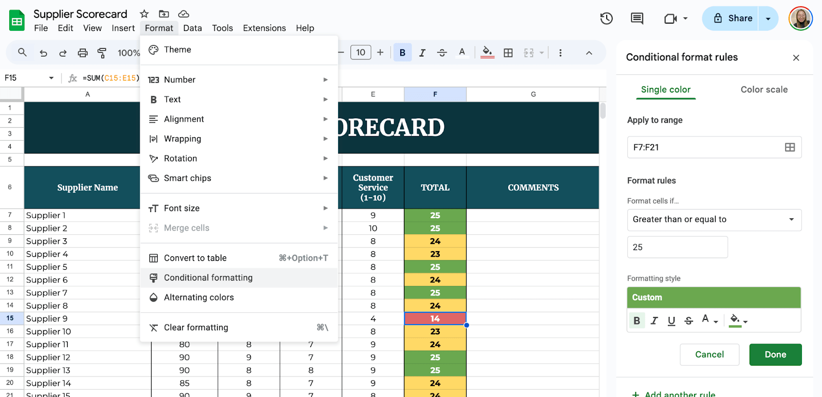 Use Conditional Formatting for Easy Comparison