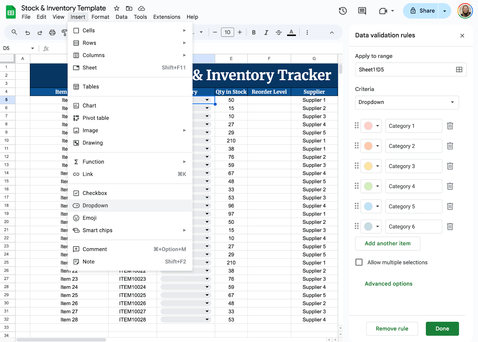 Add Dropdown for Categories 1 Add Dropdown for Categories