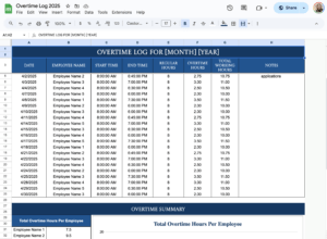 Overtime Log 2025