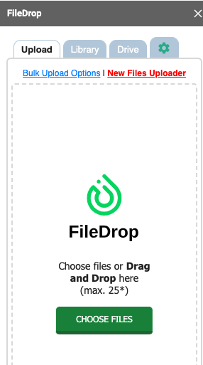 Upload tab Upload tab