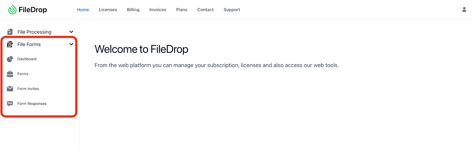 Access the File Form Feature