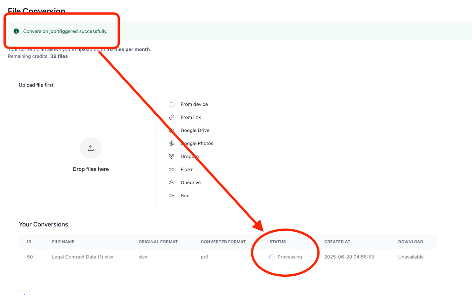 Click “Start Conversion” 