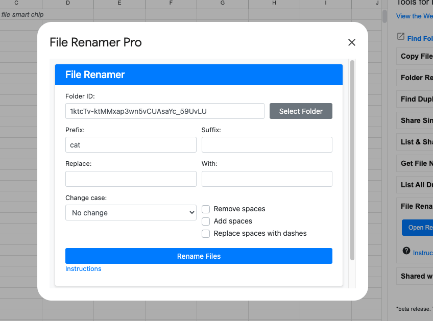 Copy and paste your folder ID Copy and paste your folder ID