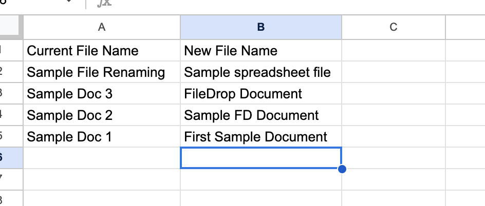 Edit the Names in the Sheet Edit the Names in the Sheet