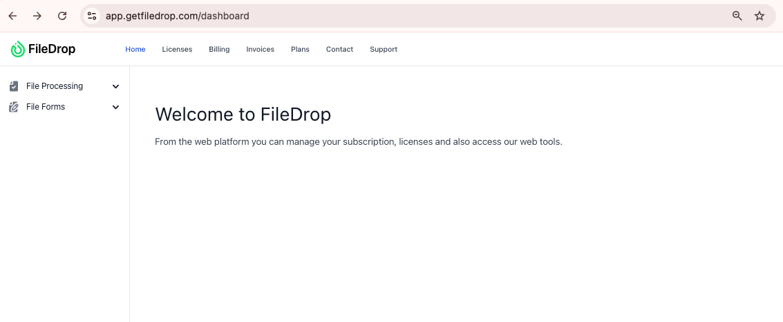 Sign Up or Log In to FileDrop