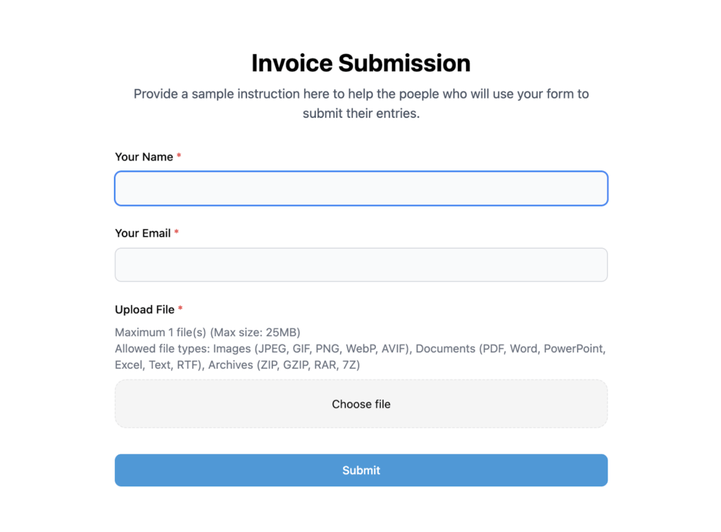 sample form