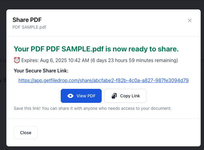 How to Host and Share PDFs Securely Using FileDrop (Without Email or Cloud Access) image 6