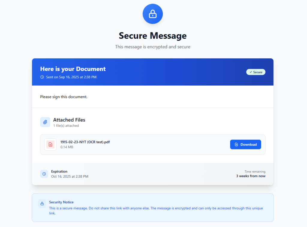 secure send message file filedrop