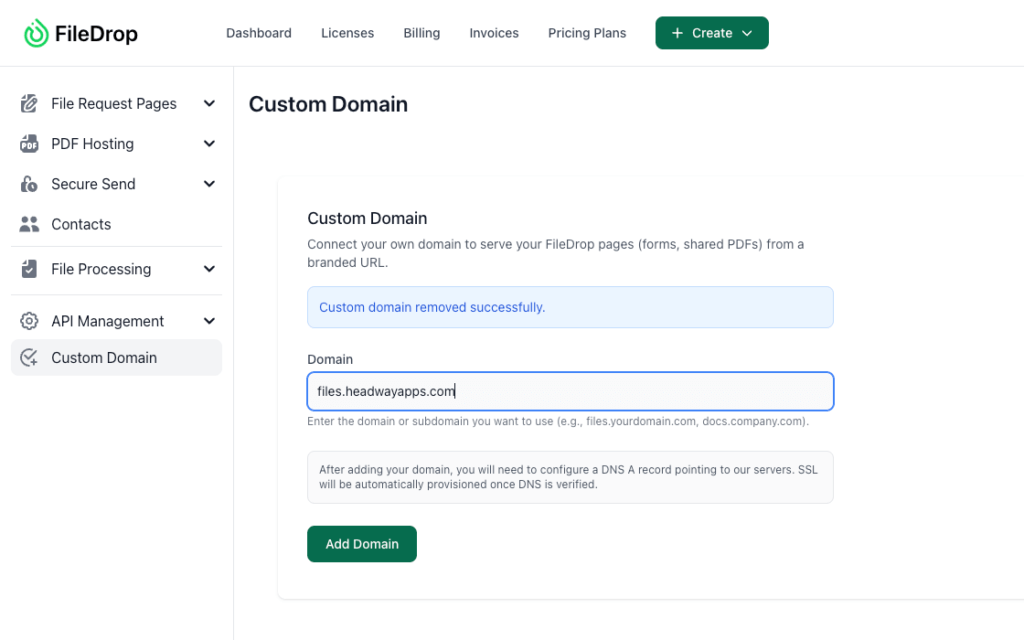 add custom subdomain