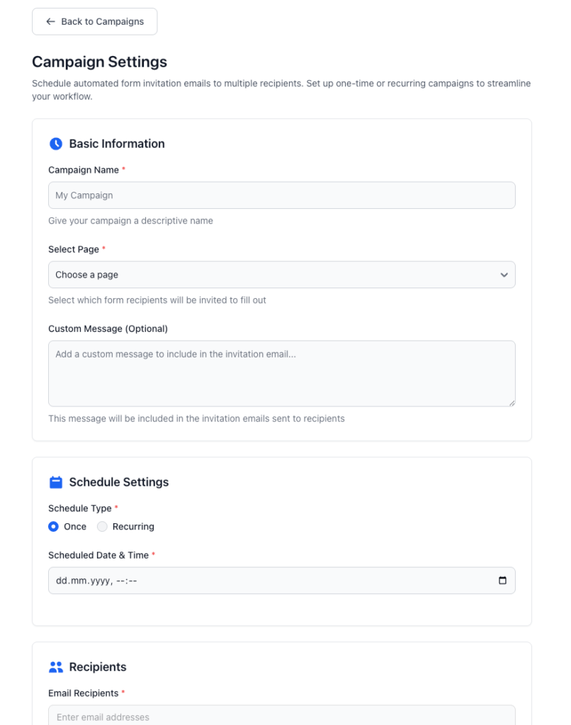 Create Campaign FileDrop