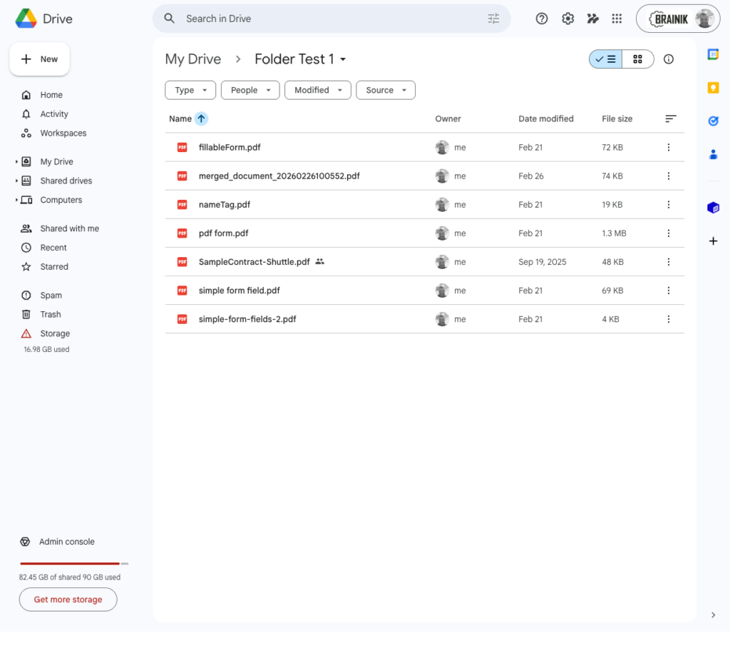 PDF Files List FileDrop