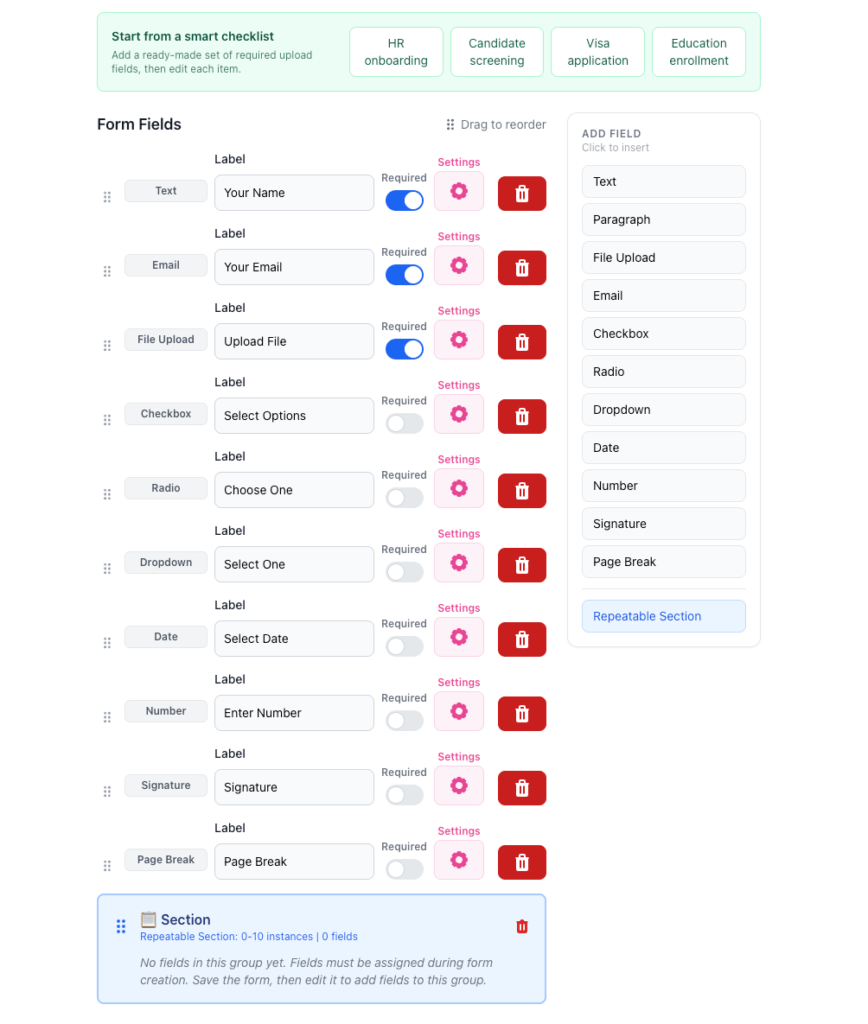 FileDrop Drag and Drop form Creator
