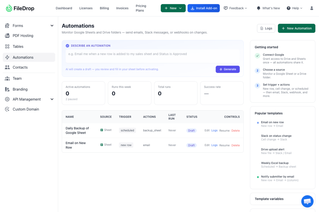Automations-FileDrop-Samples