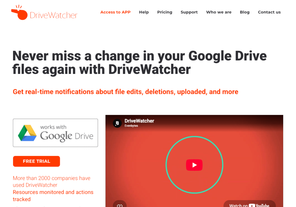 DriveWatcher Google Drive