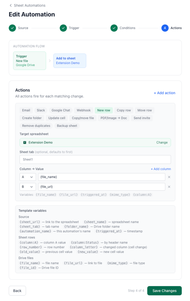 Google Drive Automation Actions