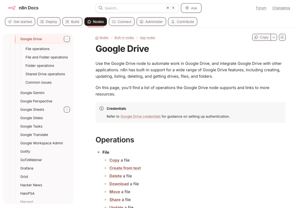 Google Drive Nodes n8n